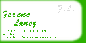 ferenc lancz business card
