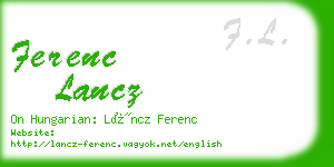 ferenc lancz business card
